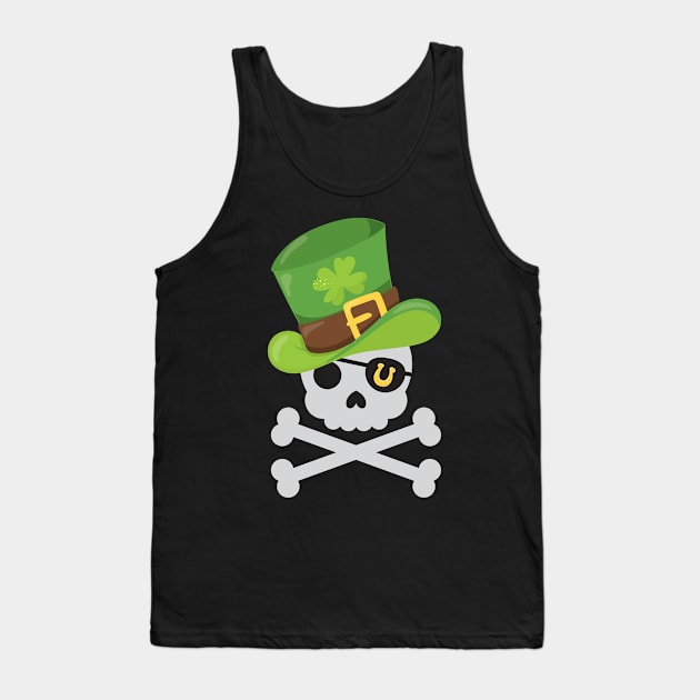 Irish Pirate St. Patrick's Day Tank Top by 4Craig